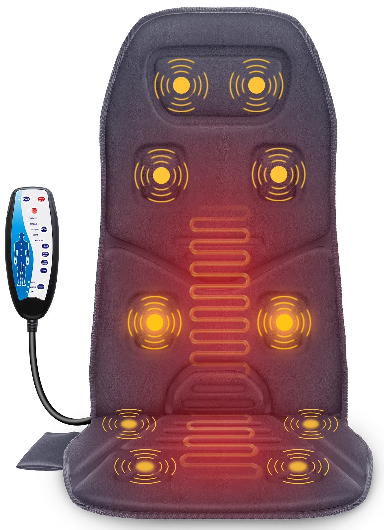 Vibration Massage Seat Cushion Back Massager with Heat Chair Pad Gifts for Men/Dad