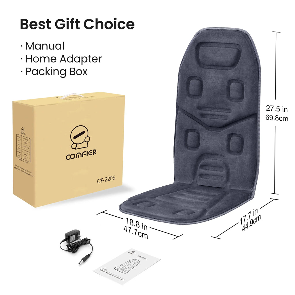 Vibration Massage Seat Cushion Back Massager with Heat Chair Pad Gifts for Men/Dad